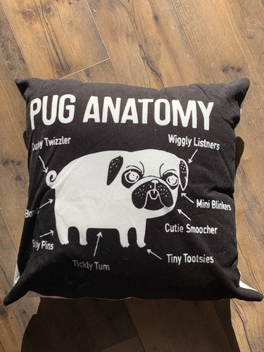 Pug anatomy throw - throw, pillow